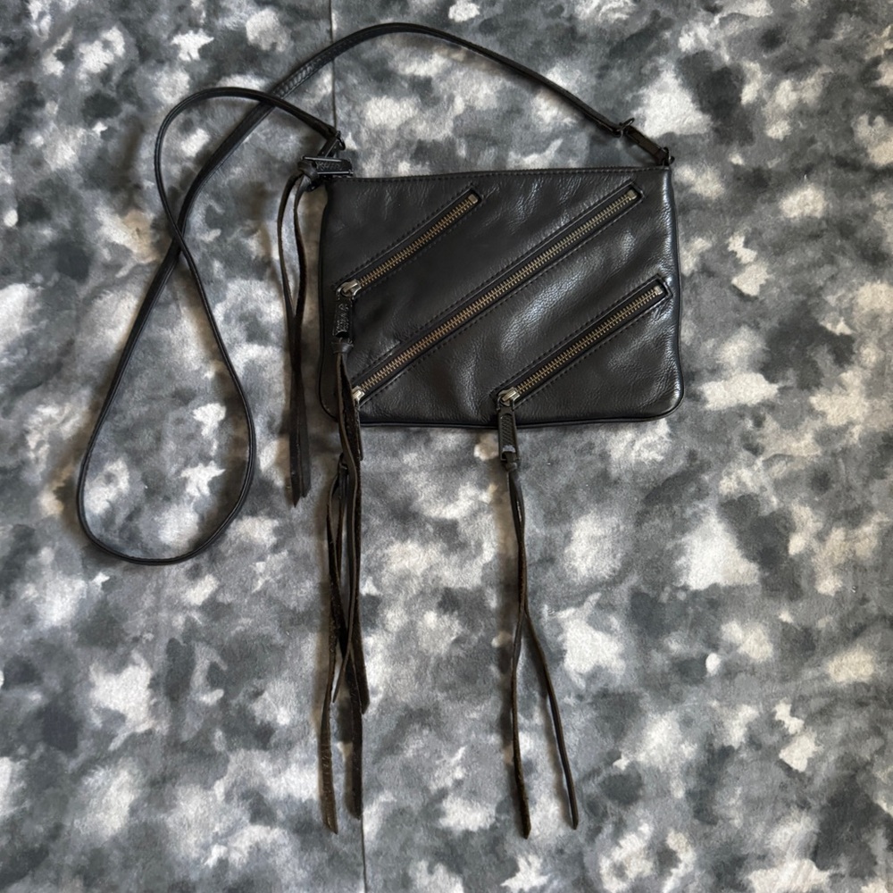 Rebecca Minkoff Diagonal Zipper Leather Crossbody